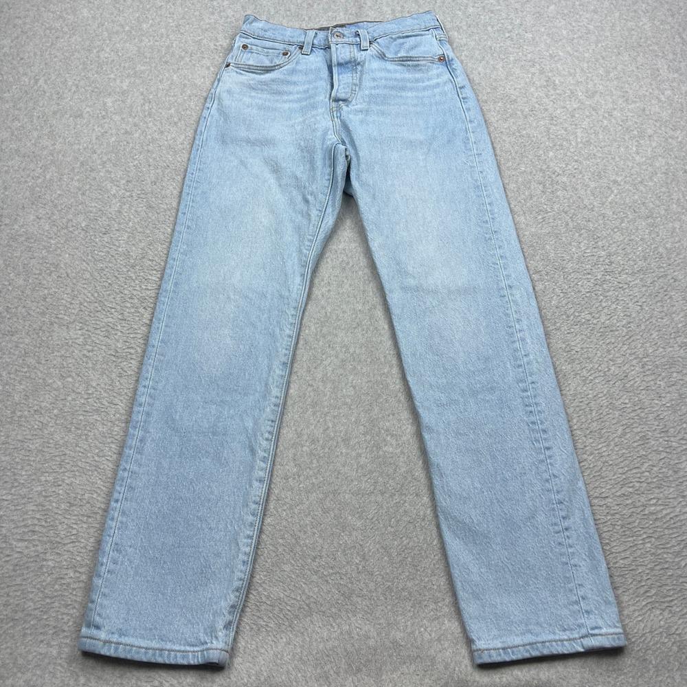 Levi's Premium 501 Original Jeans Womens 26 Light‎ Wash Blue Straight High Rise